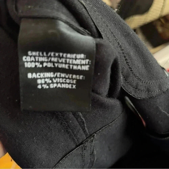 7 for All Mankind Black Vegan Faux Leather Skinny High Rise Leggings Size Large - Picture 10 of 11